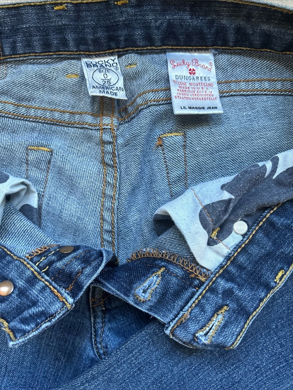 Vintage Lucky Brand Lil Maggie Y2K Bootcut Flare Jeans 0/25, American Made Denim - Picture 3 of 5